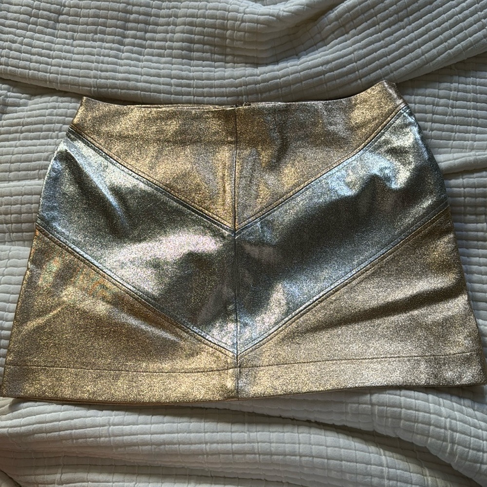 Metallic mini skirt